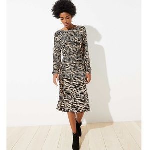 Loft Tiger Stripe Bar Back Dress Size 4P